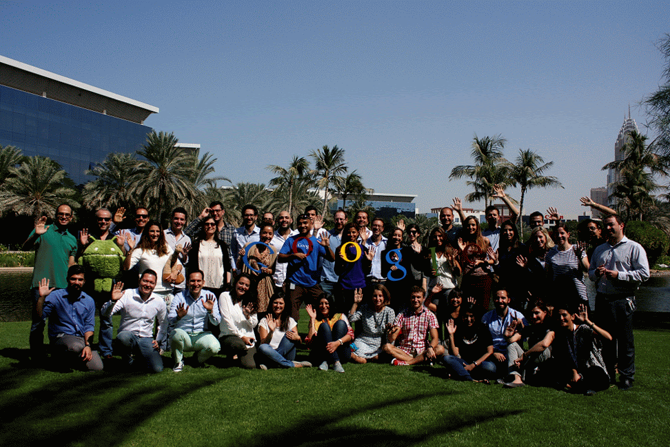Zain and her fellow Googlers at the Dubai office
