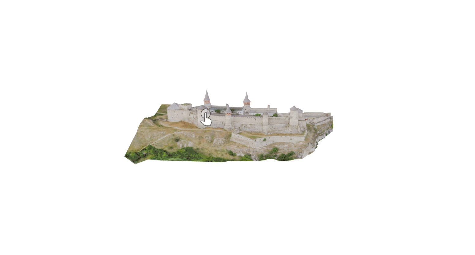 360 view GIF of Kamianets-Podilskyi Castle in 3D