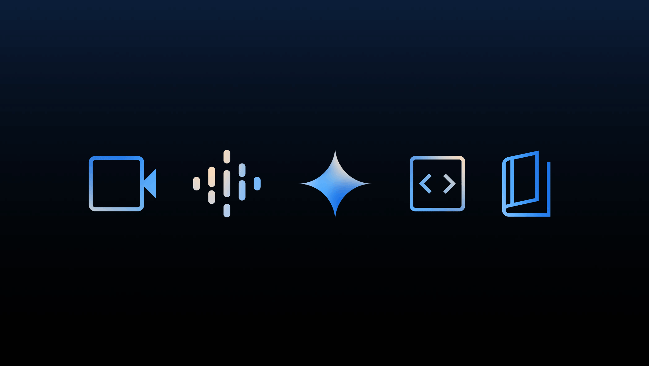 An illustration of various icons to represent tokens in context windows, including a video camera icon, a book icon, and a soundwave icon.