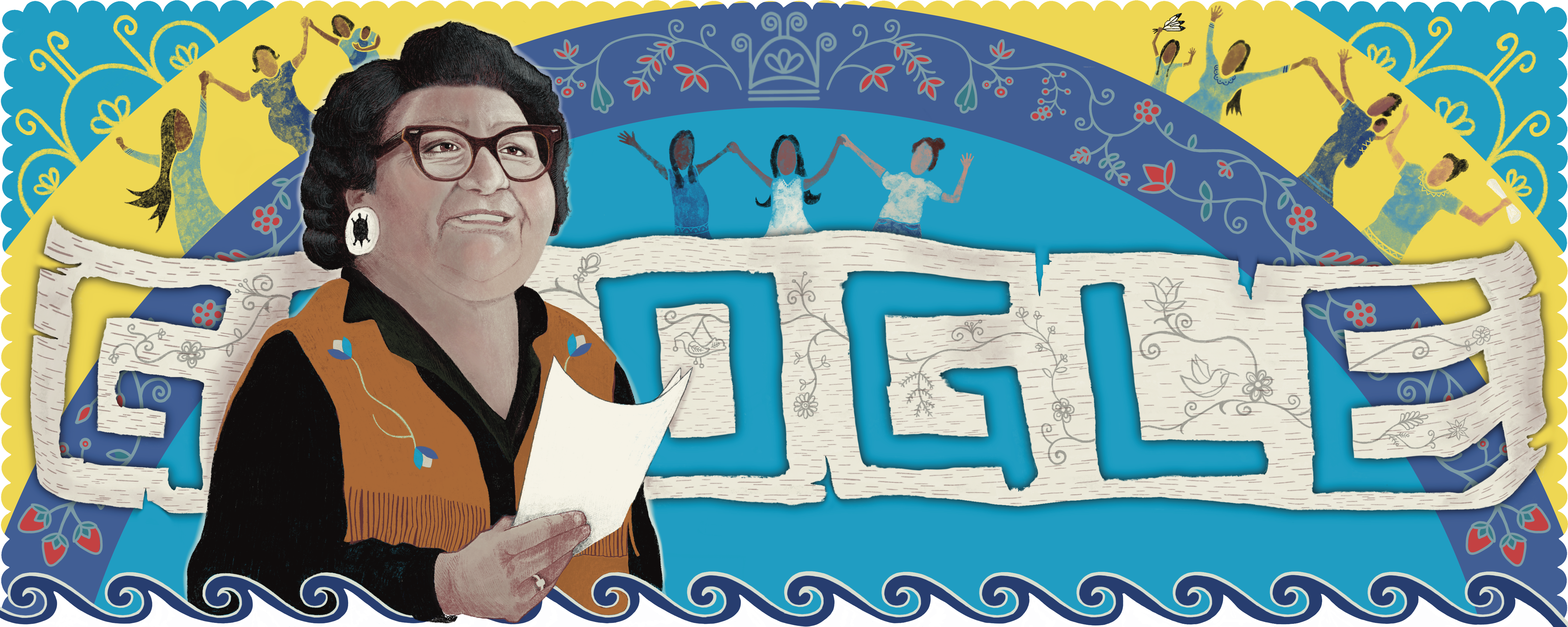 The Mary Two-Axe Earley Google (Canada) Doodle created by Kanien’kehá:ka (Mohawk) artist Star Horn.