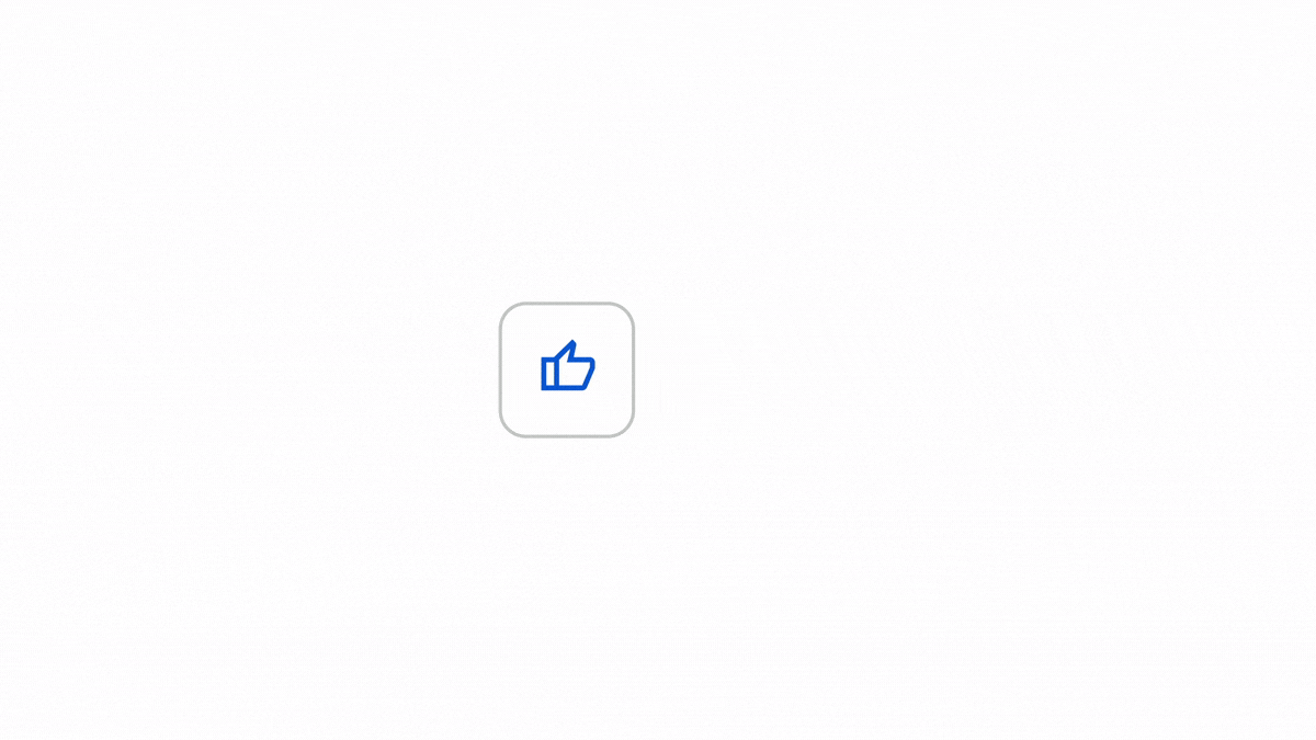 GIF showing a like and a dislike button. They multiply and expand to the sides, leaving space in the center for an appearing text that reads: “over 180 countries and territories in English.”