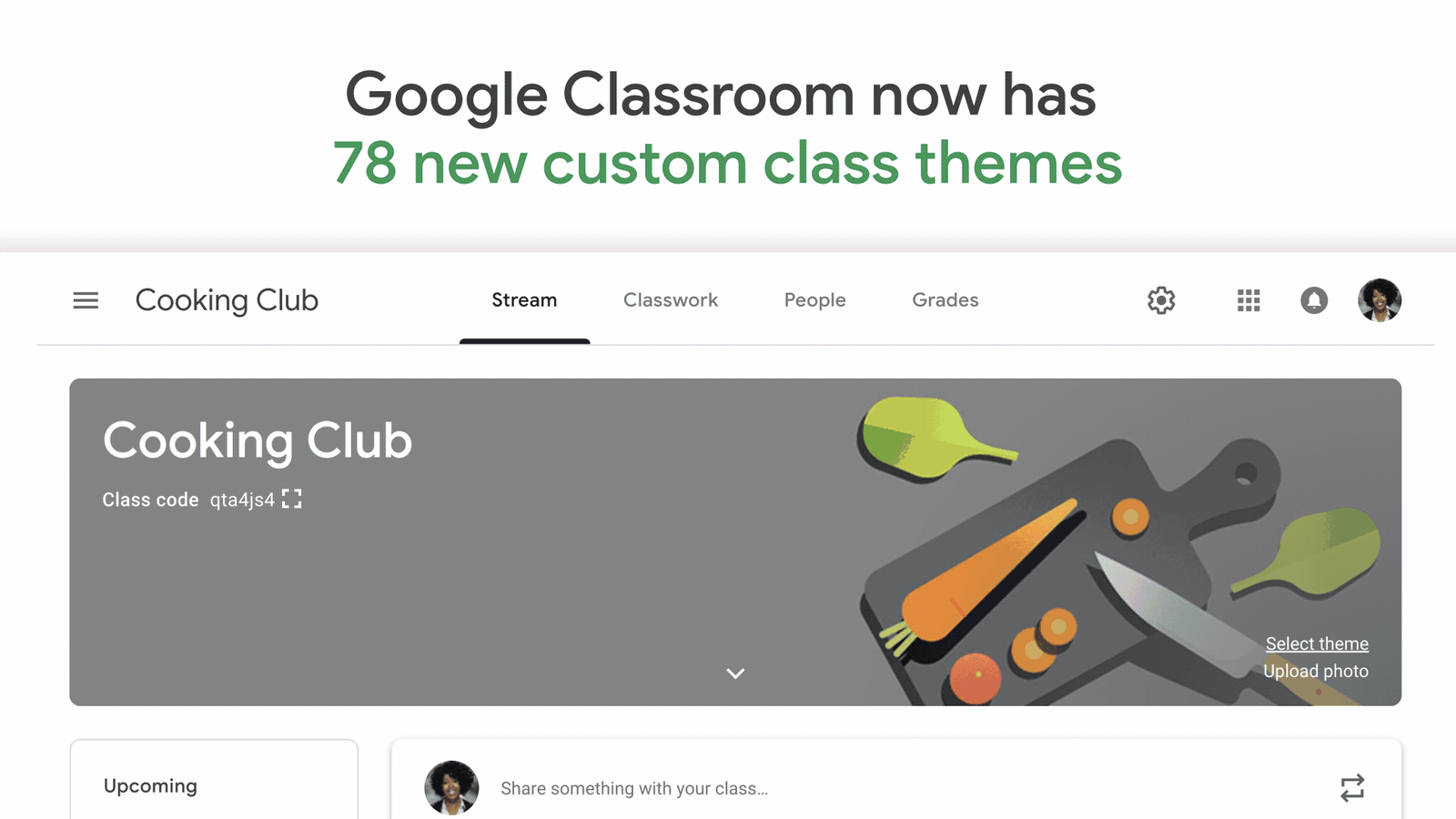 New themes in Google Classroom