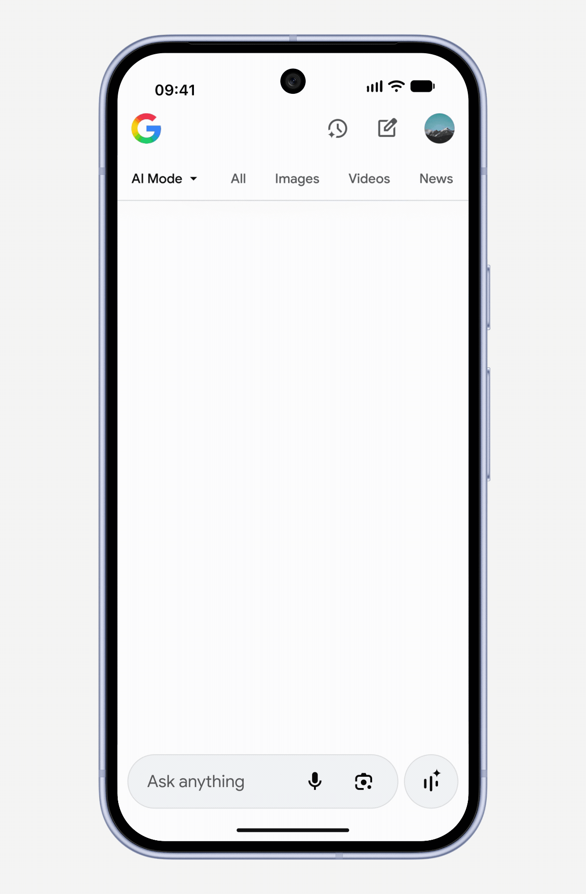 AI 모드 내 쇼핑 광고 예시