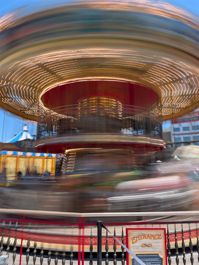 Image showing a moving carousel ride