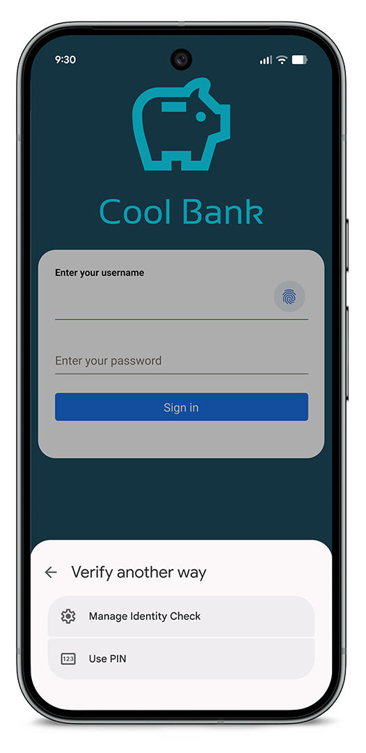 Image showing verification options for a bank sign-in.