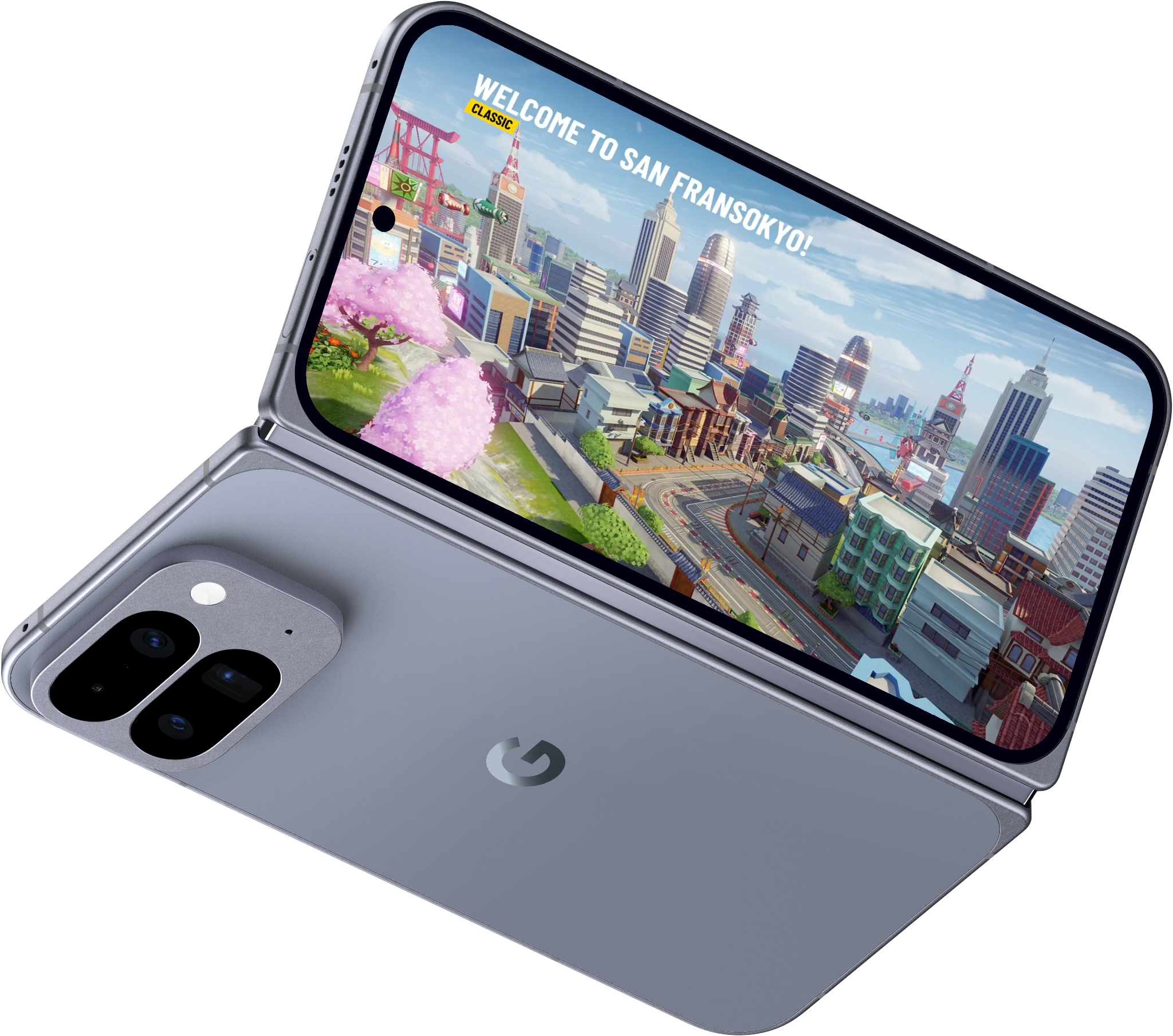 Disney Speedstorm on unfolded Pixel 10 Pro Fold