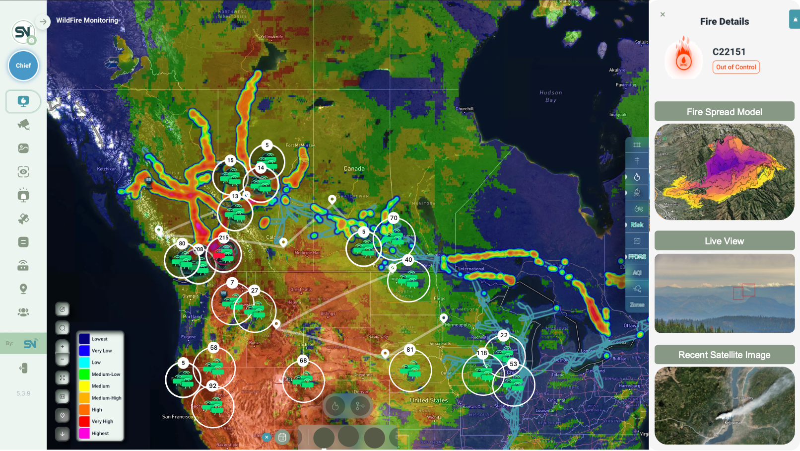 Ilustracao mostra um mapa de incêndios florestais