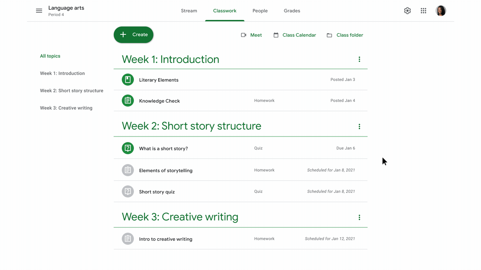 Animated gif showing scheduling assignments to multiple classes