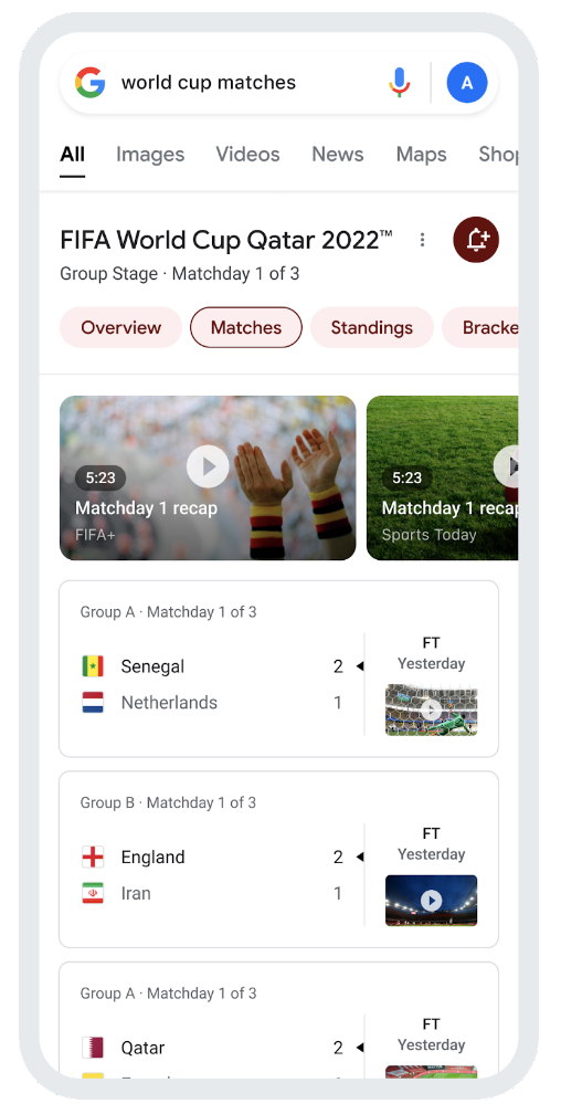 Você poderá acompanhar a Copa do Mundo 2022 pelo Google em seção dedicada 
