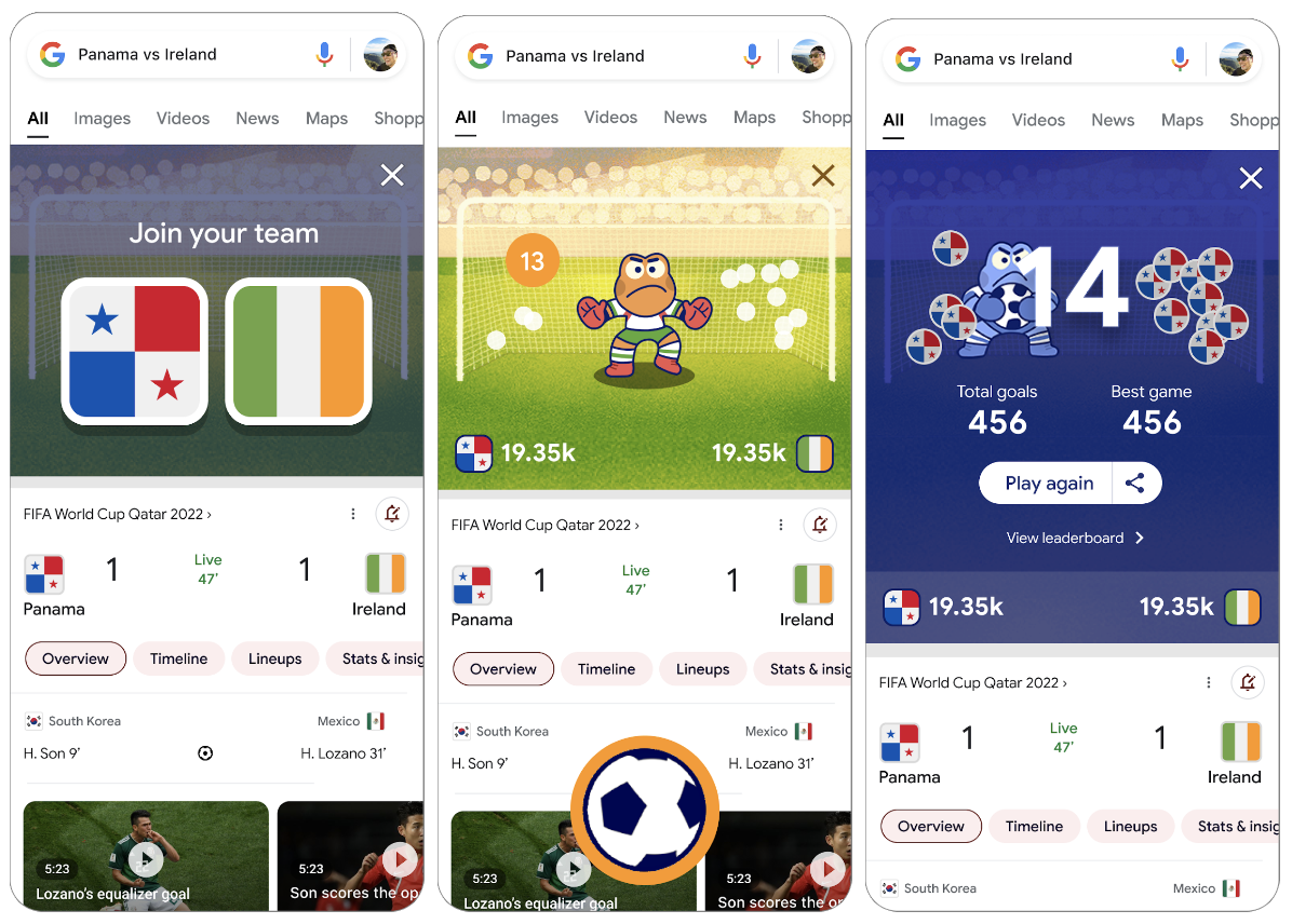 Google ganha atualização com melhores momentos e game da Copa do