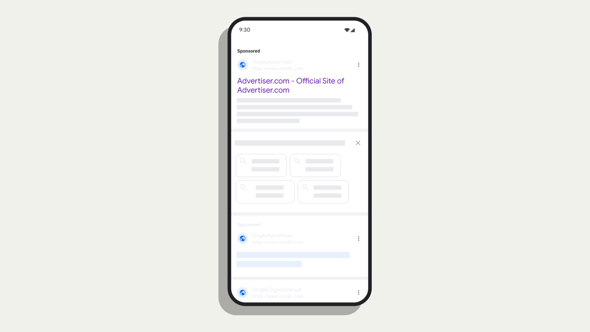 Mobile SRP showing user returned to search results because landing page was difficult to navigate