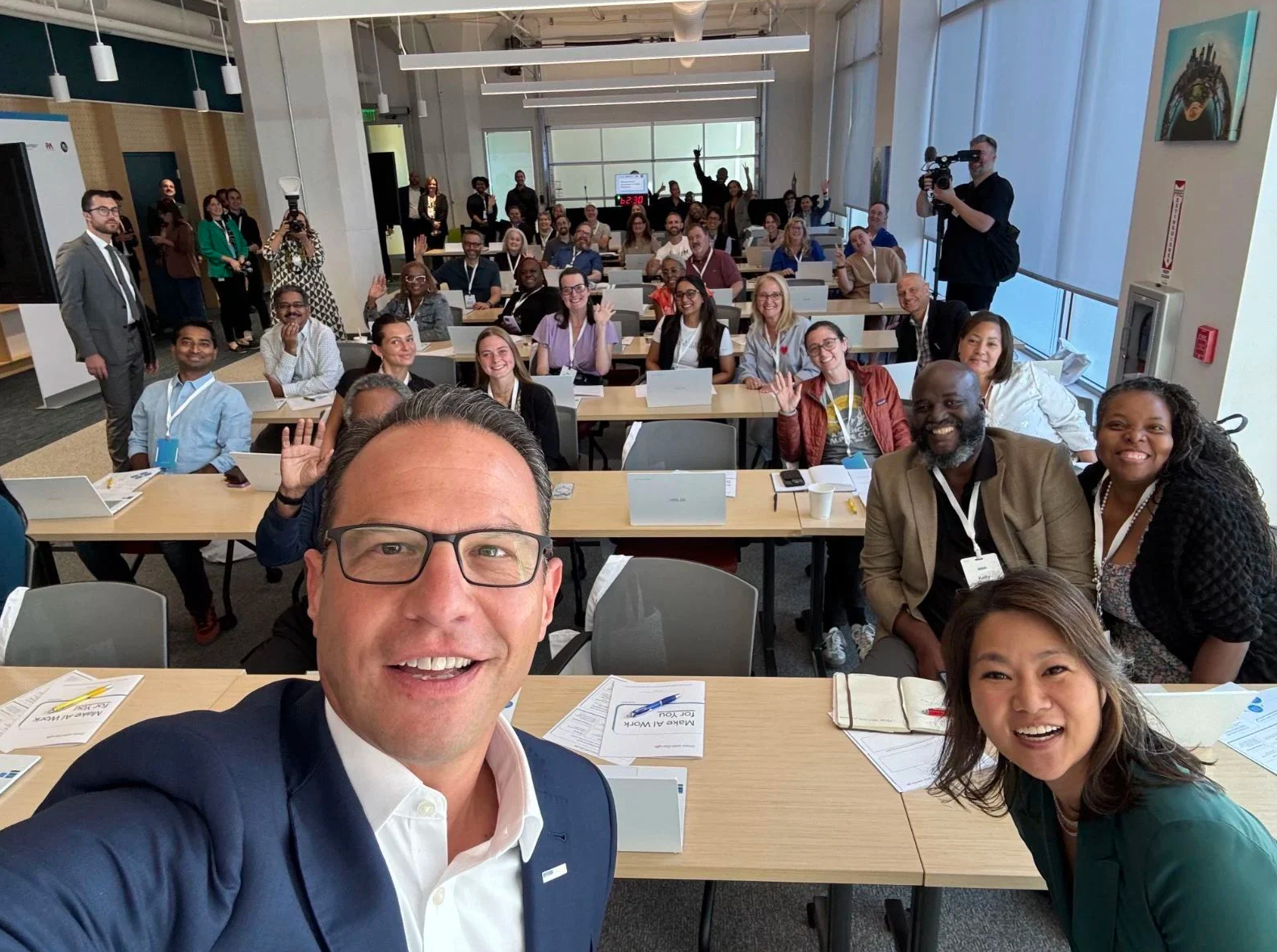 An image of Governor Shapiro with workshop attendees.