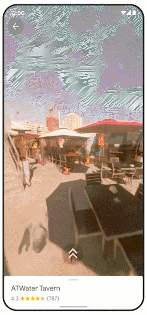 GIF of a restaurant that shows rooftop seating