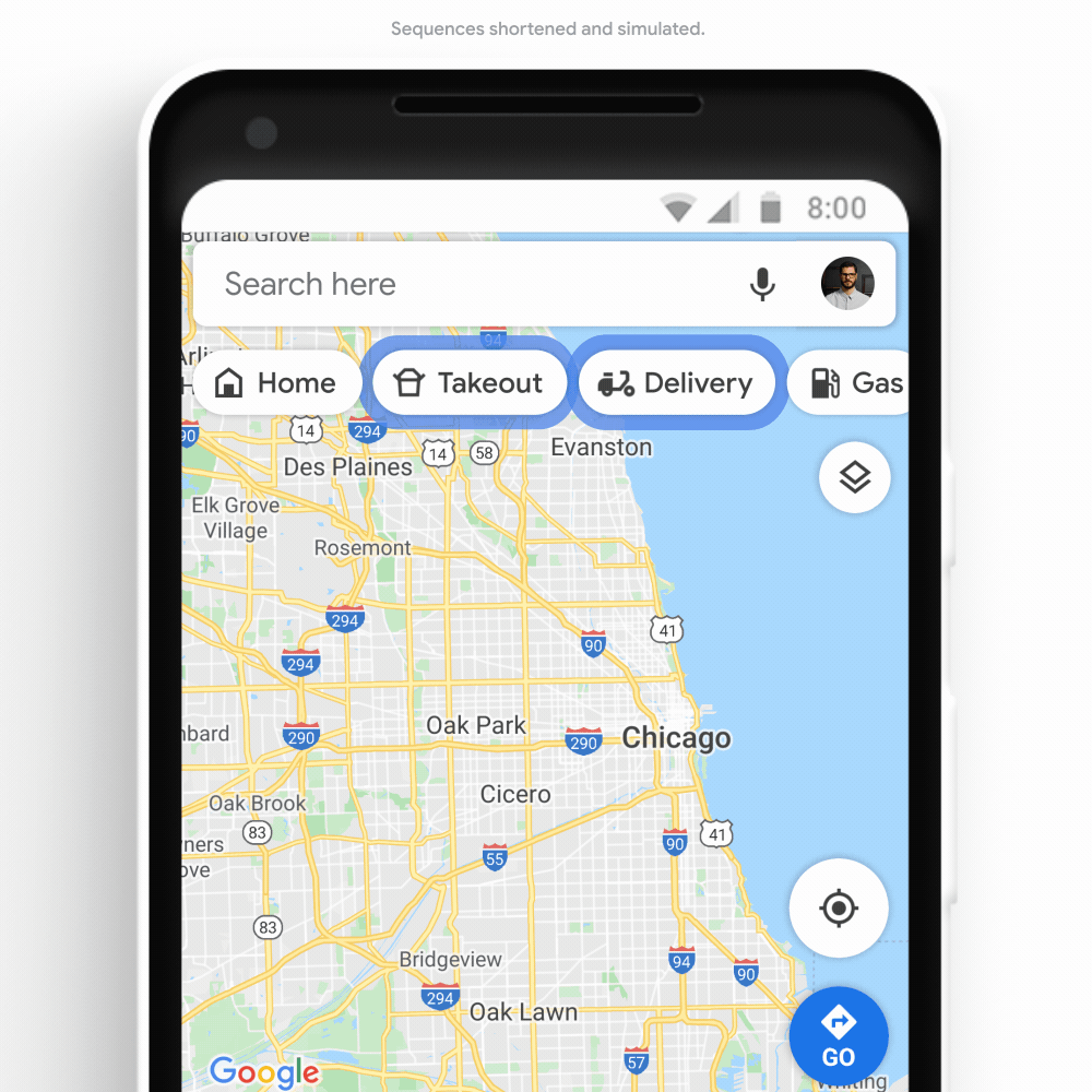 Takeout and delivery options in Google Maps