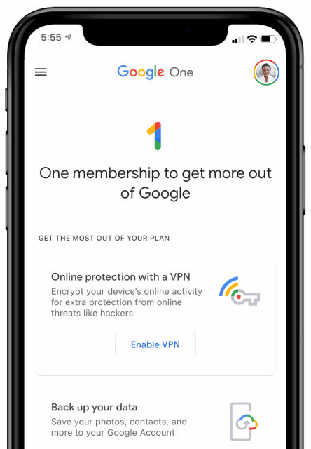 Google One subscription service on iOS now offers VPN