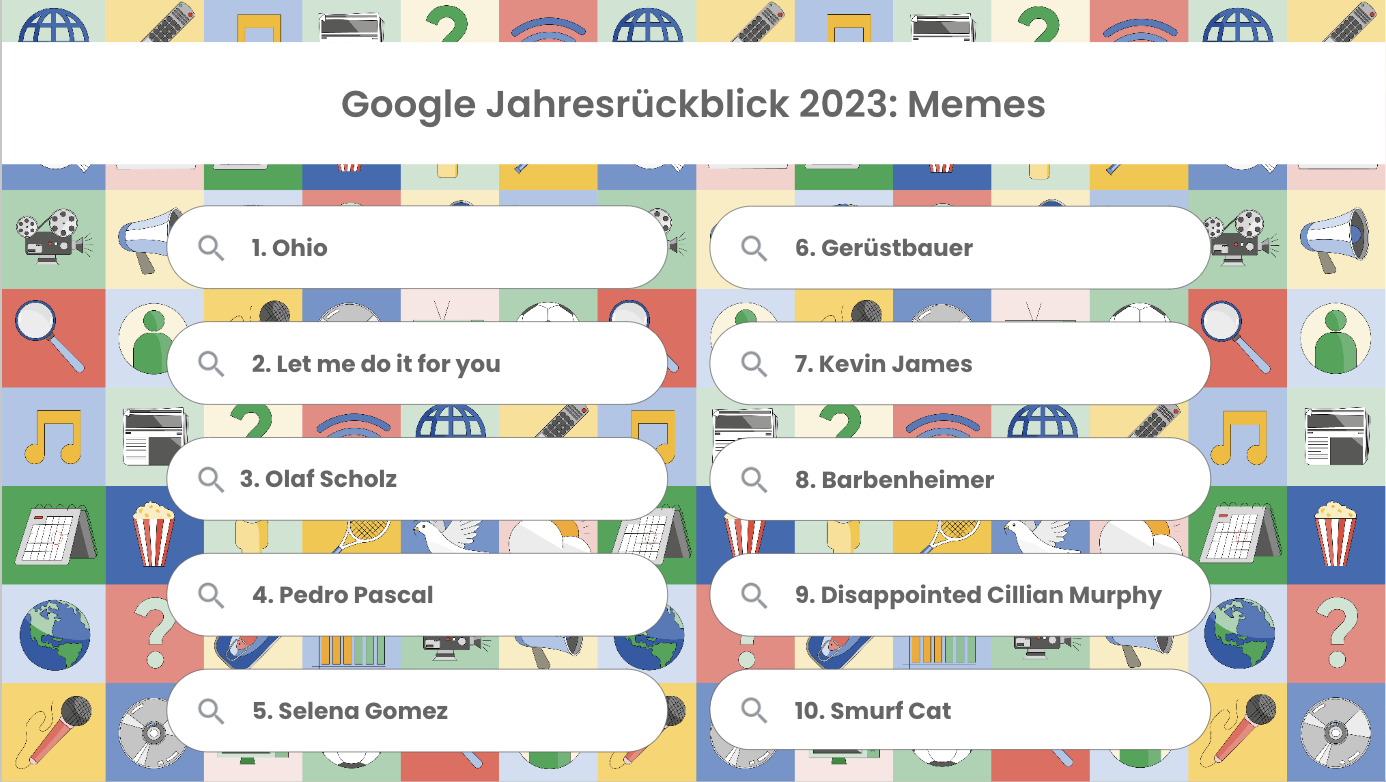 Grafik mit 10 Suchfeldern
