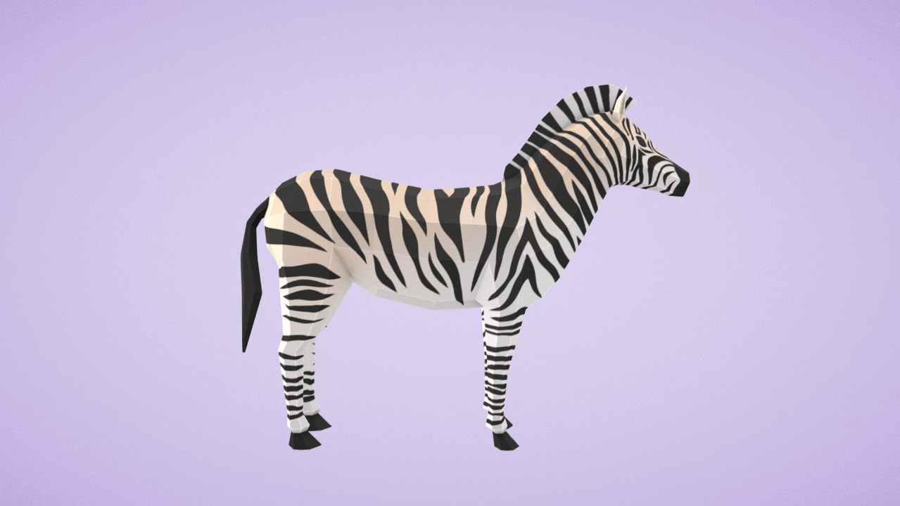 Il modello 3D di una zebra, messo liberamente a disposizione su Poly per la community di sviluppatori