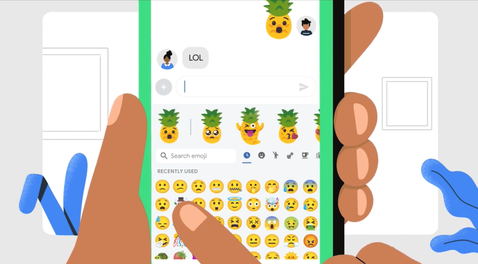 alt=”A GIF showing how to mix emoji with Emoji Kitchen.”>