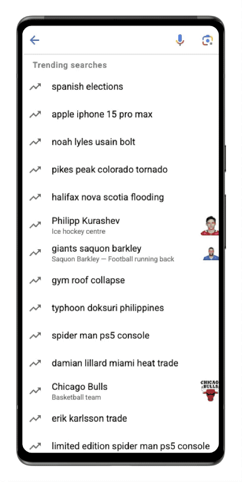 An animation in a phone frame shows a search for “shop twin XL comforter.” The cursor clicks on an option and scrolls to show top insights and user reviews.
