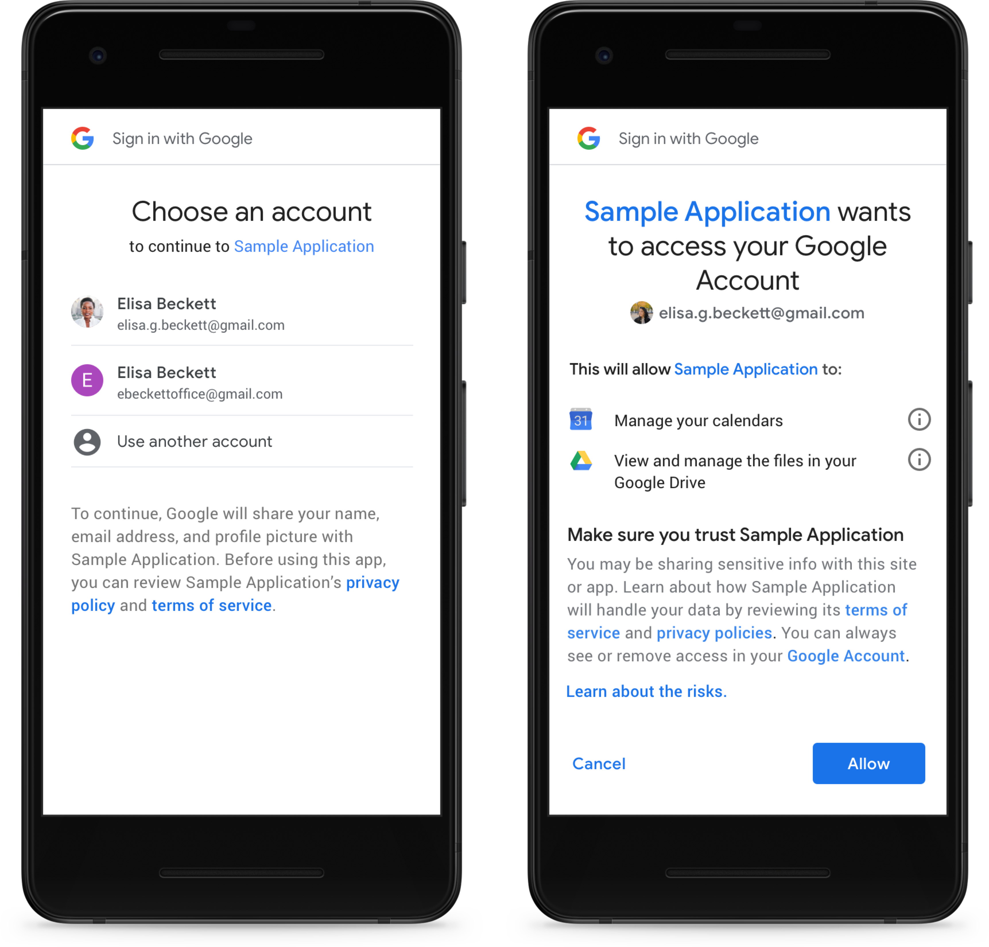 Mobile  Revoke the full Google Account permissions granted to