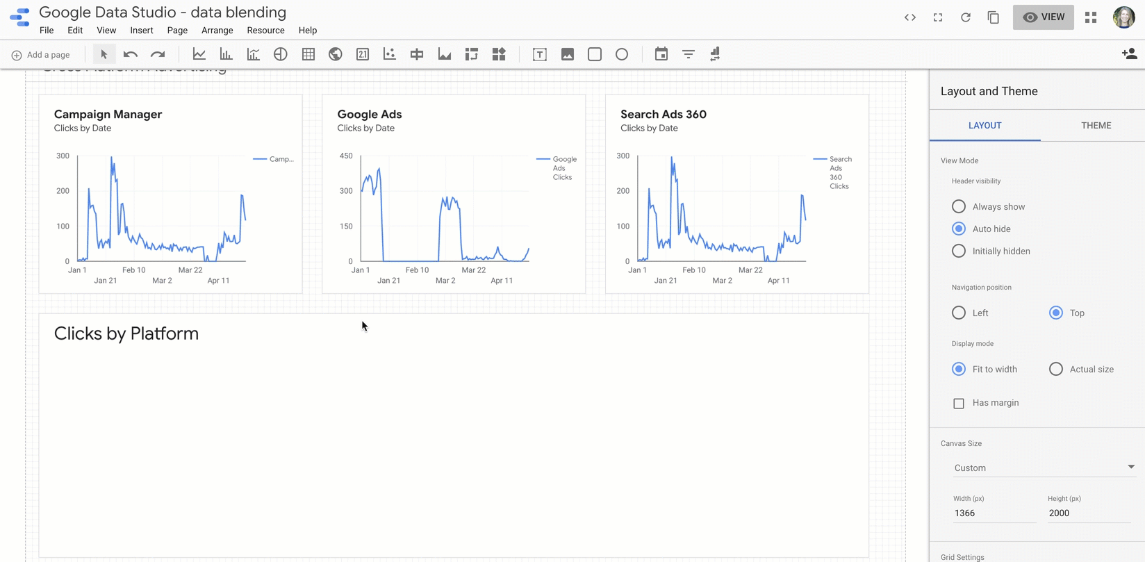 data studio data blending