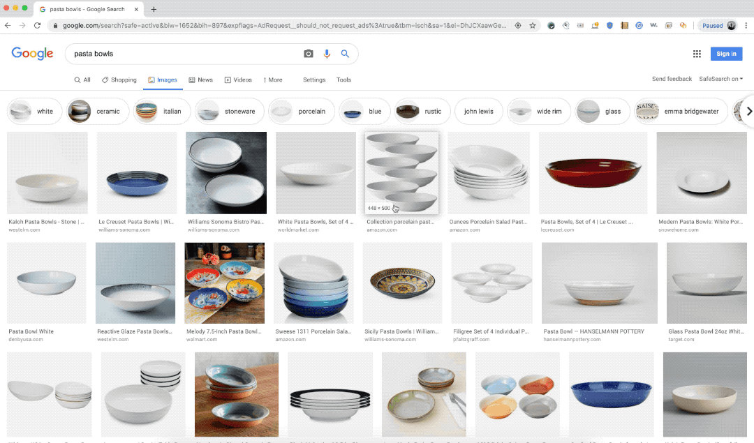 Google Images desktop