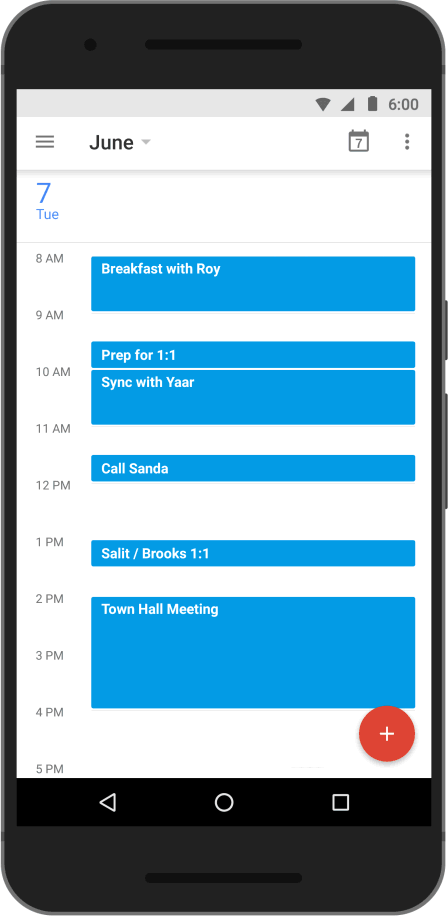 Google Calendar for Android: Find a time for my meeting