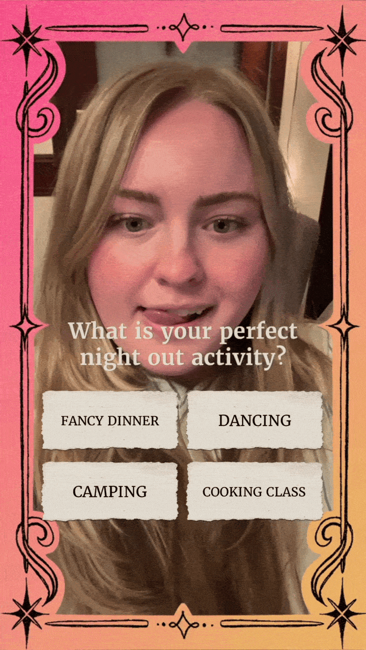 A person using the ACOTAR Quiz effect on YouTube Shorts, showing a multiple-choice questions followed by their court.