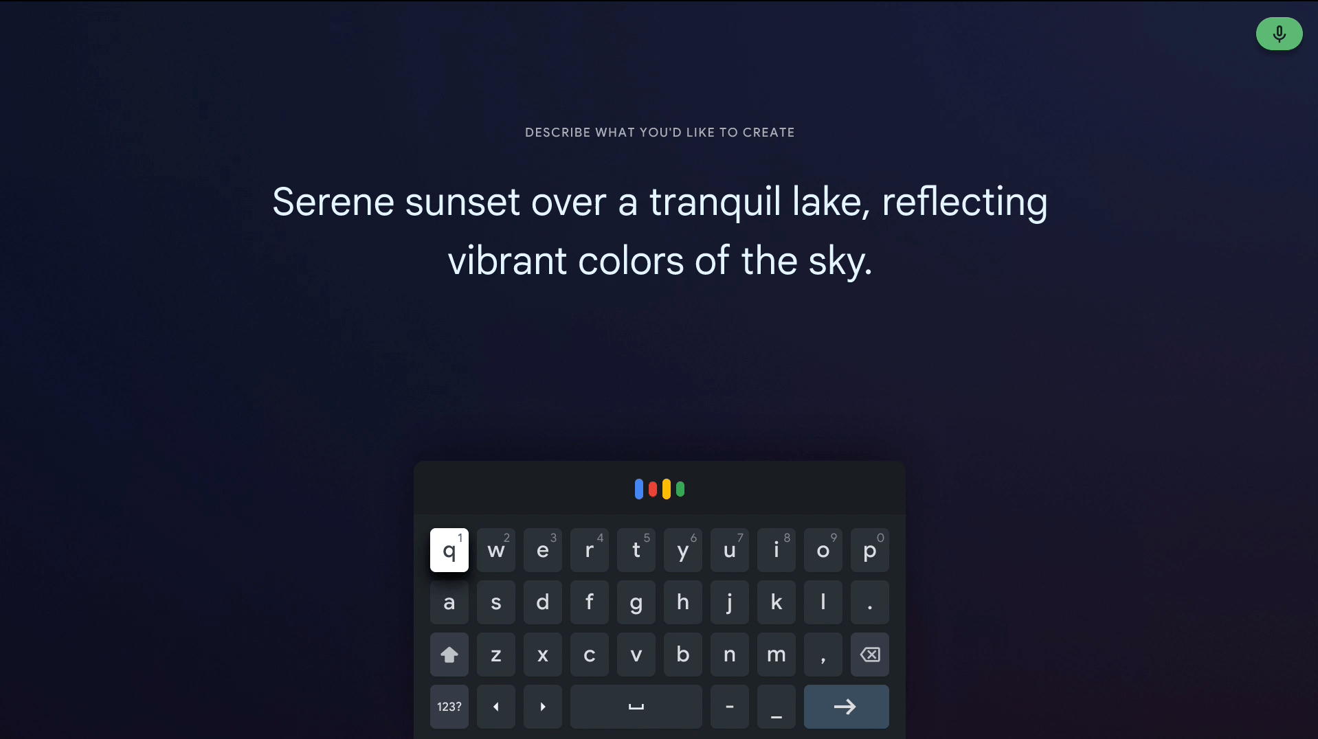 Describe what you’d like to create to customize your screen with Ambient Mode