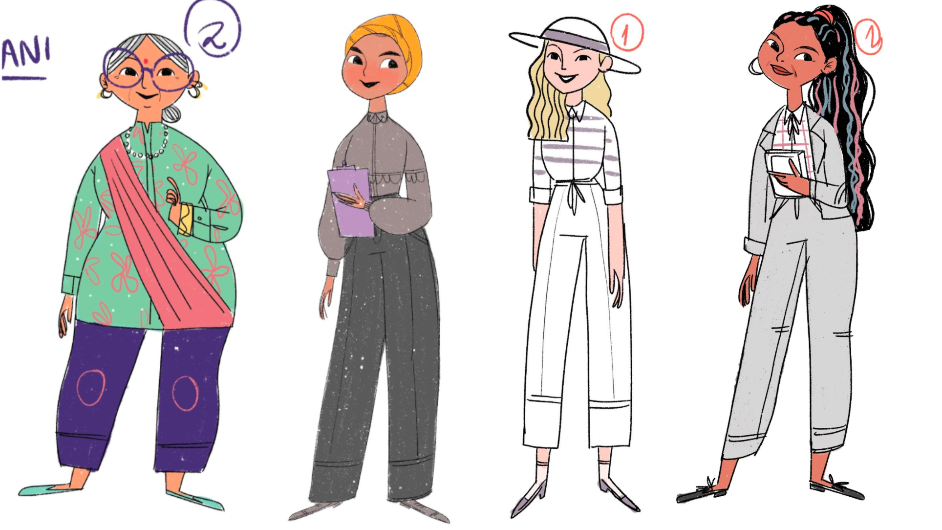 Four illustrated characters of the options for angel investors in a row.