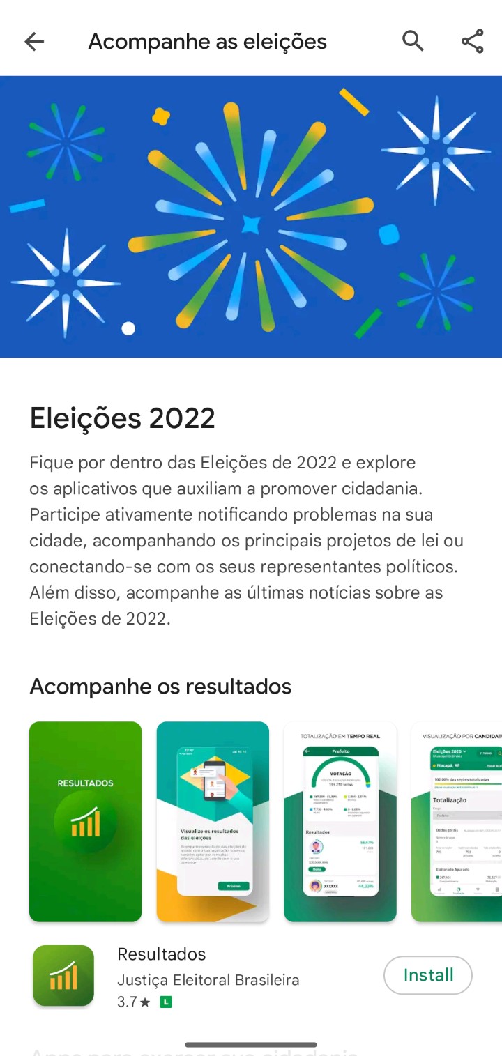 Google Play destaca apps sobre as eleições no Brasil