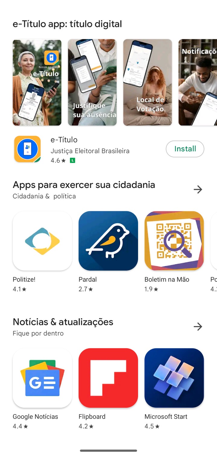 Google Play destaca apps sobre as eleições no Brasil