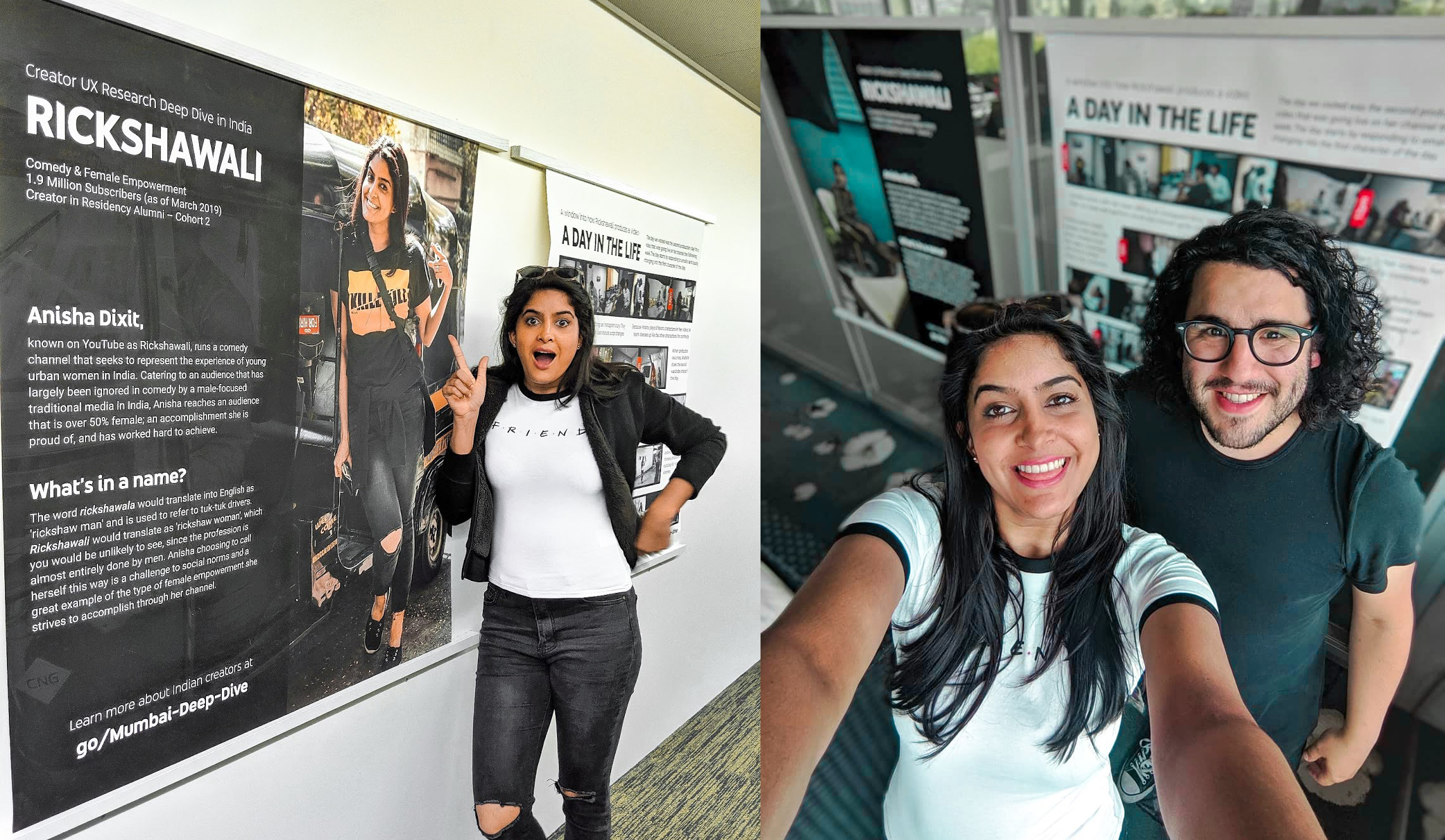 A few months after Renato's visit in Mumbai, they both met again in Zurich where Anisha loved seeing images of her production day exhibited around the local Google office.