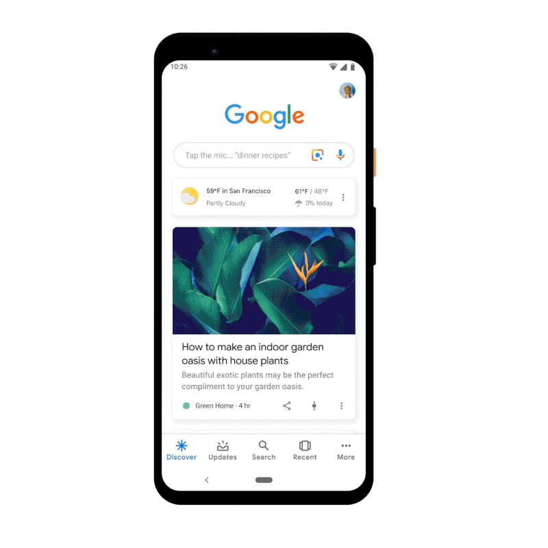 Web Story carousel on Google Discover