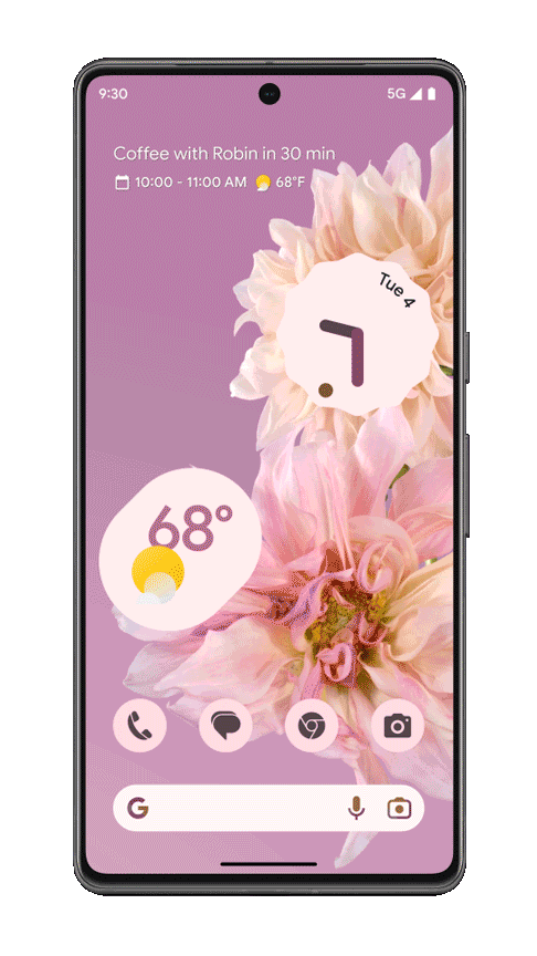 Image of Live Bloom wallpaper shifting with your phone