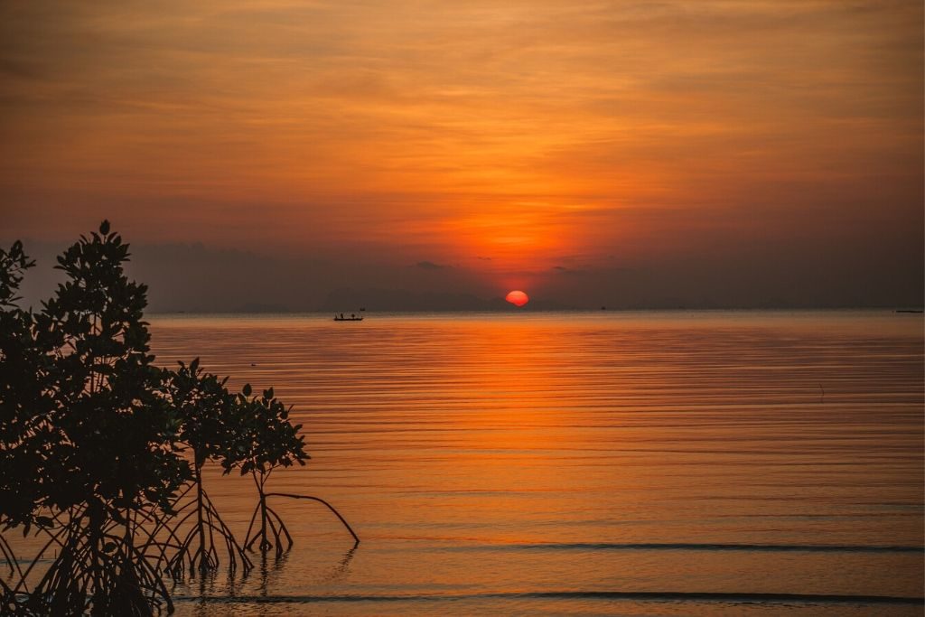 atardecer sobre el mar