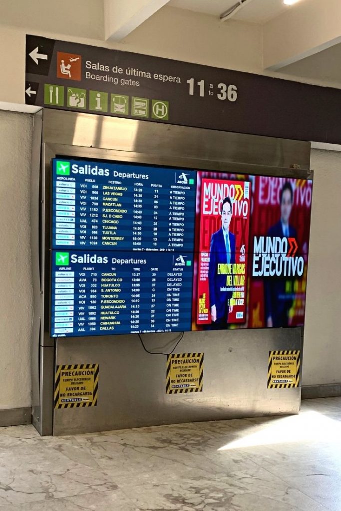 information screen in airport