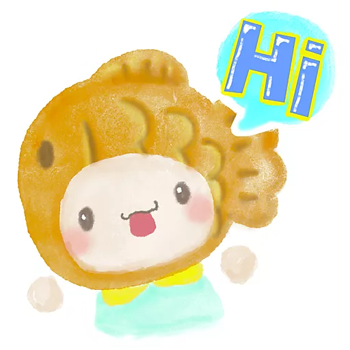 stickers_第一塊鯛魚燒。hello