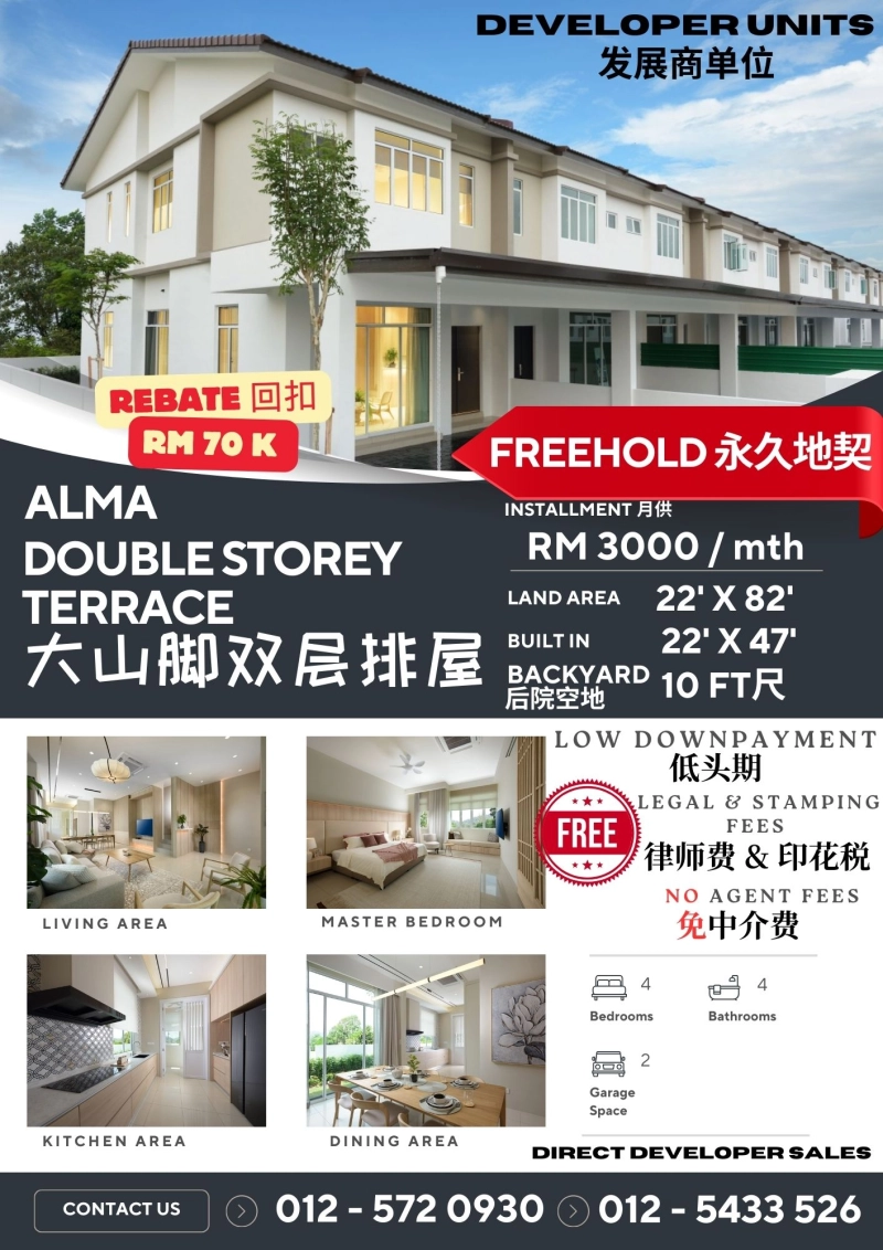 New Double Storey Terrace At Alma Bukit Mertajam