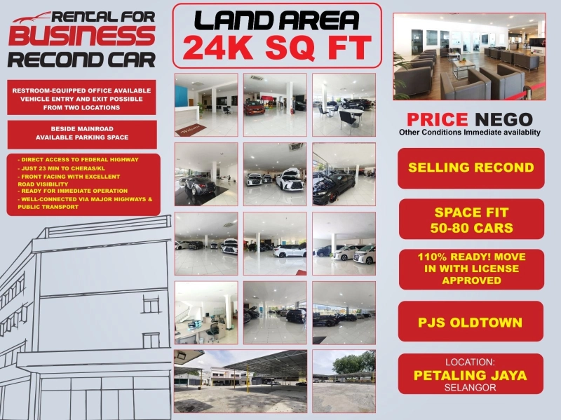 30K SQ FT COMMERCIAL CAR SHOWROOM PETALING JAYA FOR RENT