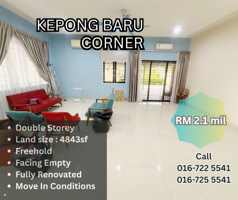 Kepong Baru - 2sty House, CORNER - New renovated