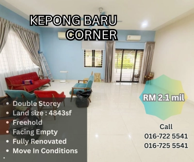 Kepong Baru - 2sty House, CORNER - New renovated