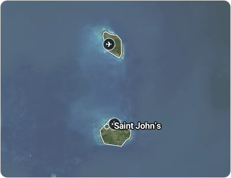 Map of Antigua and Barbuda