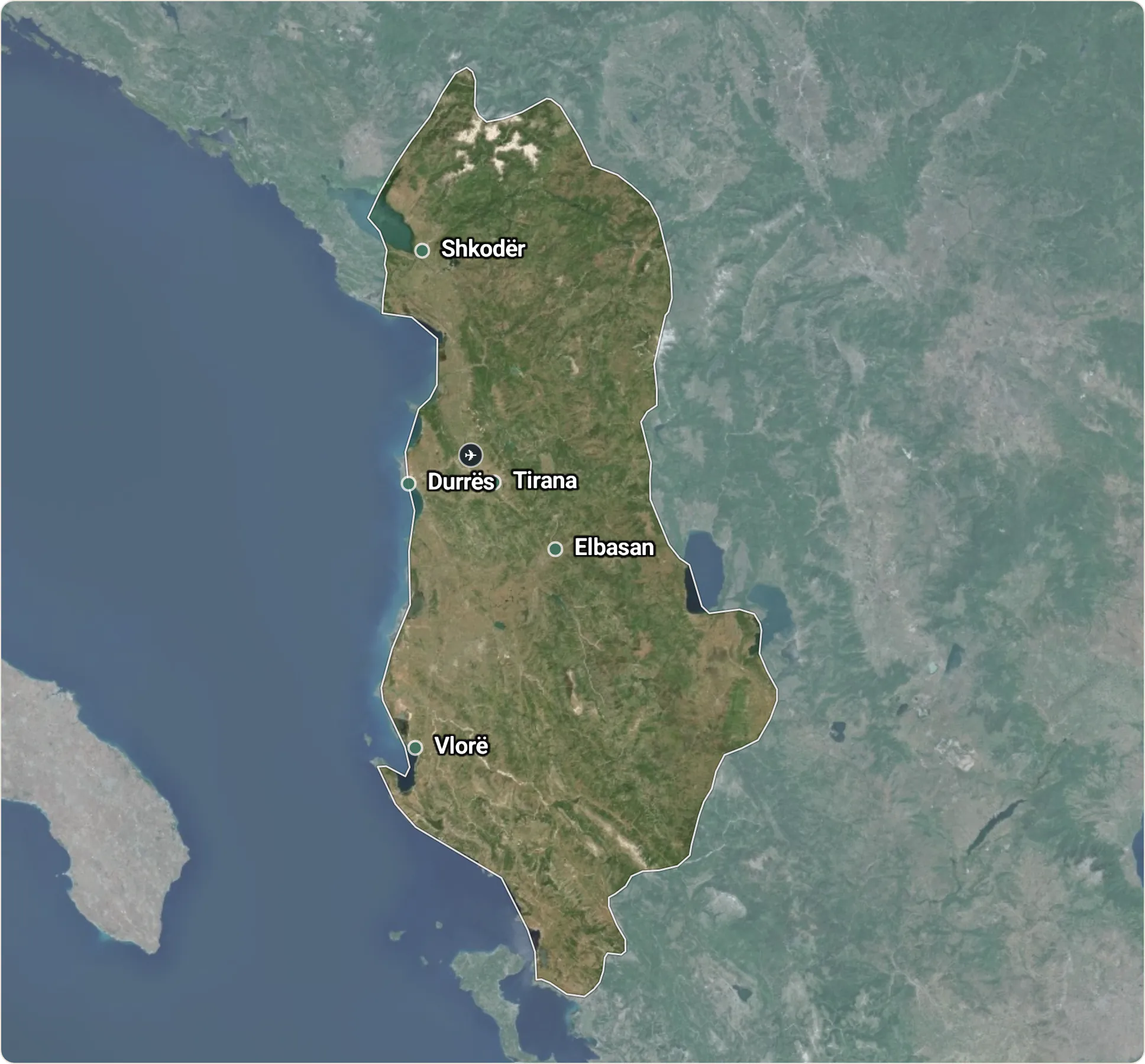 Map of Albania