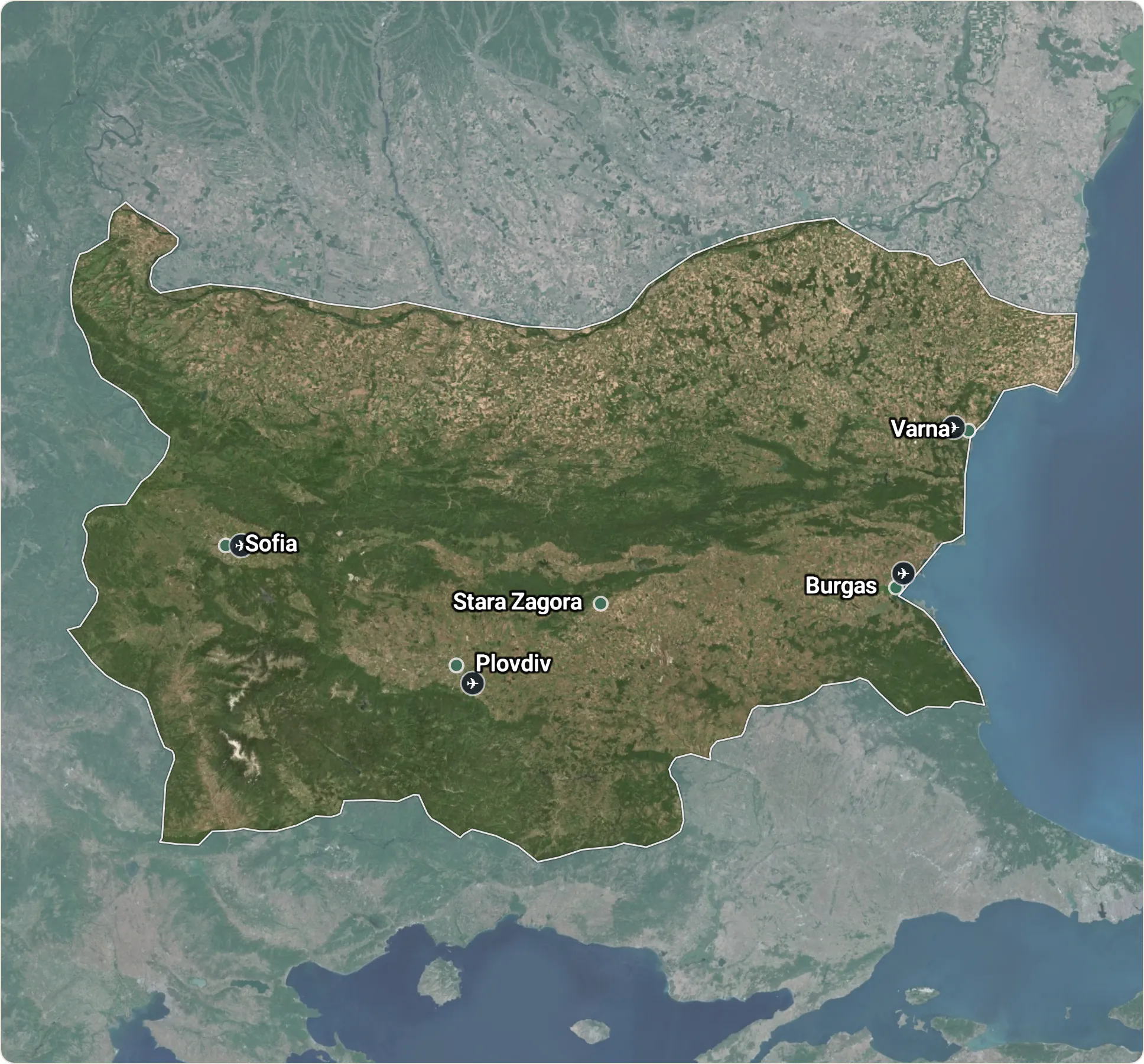 Map of Bulgaria