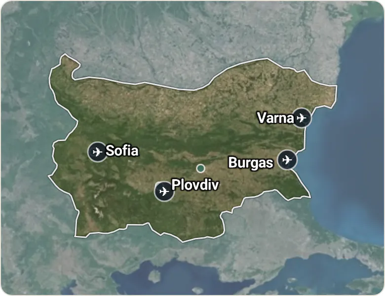 Map of Bulgaria