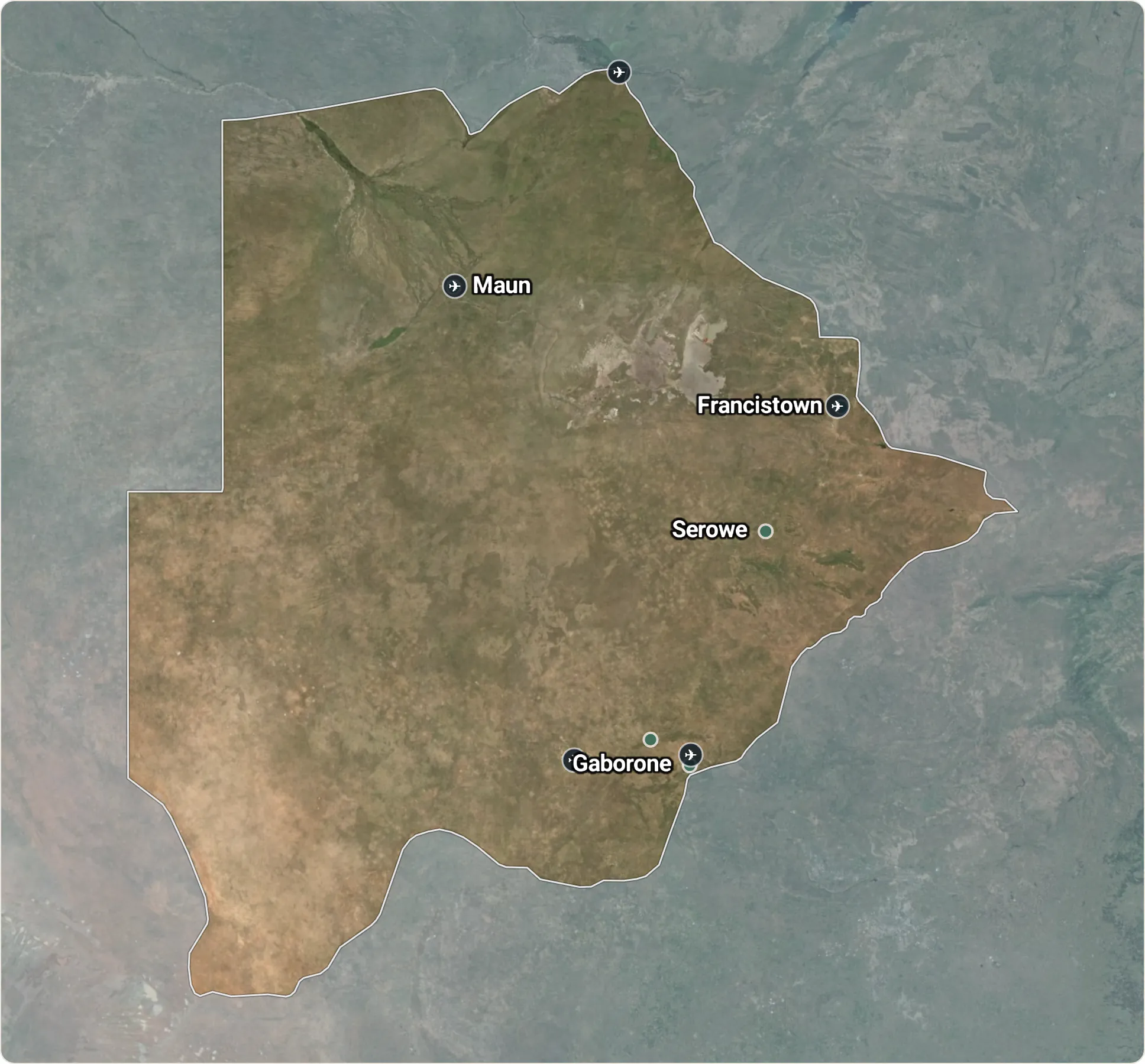 Map of Botswana