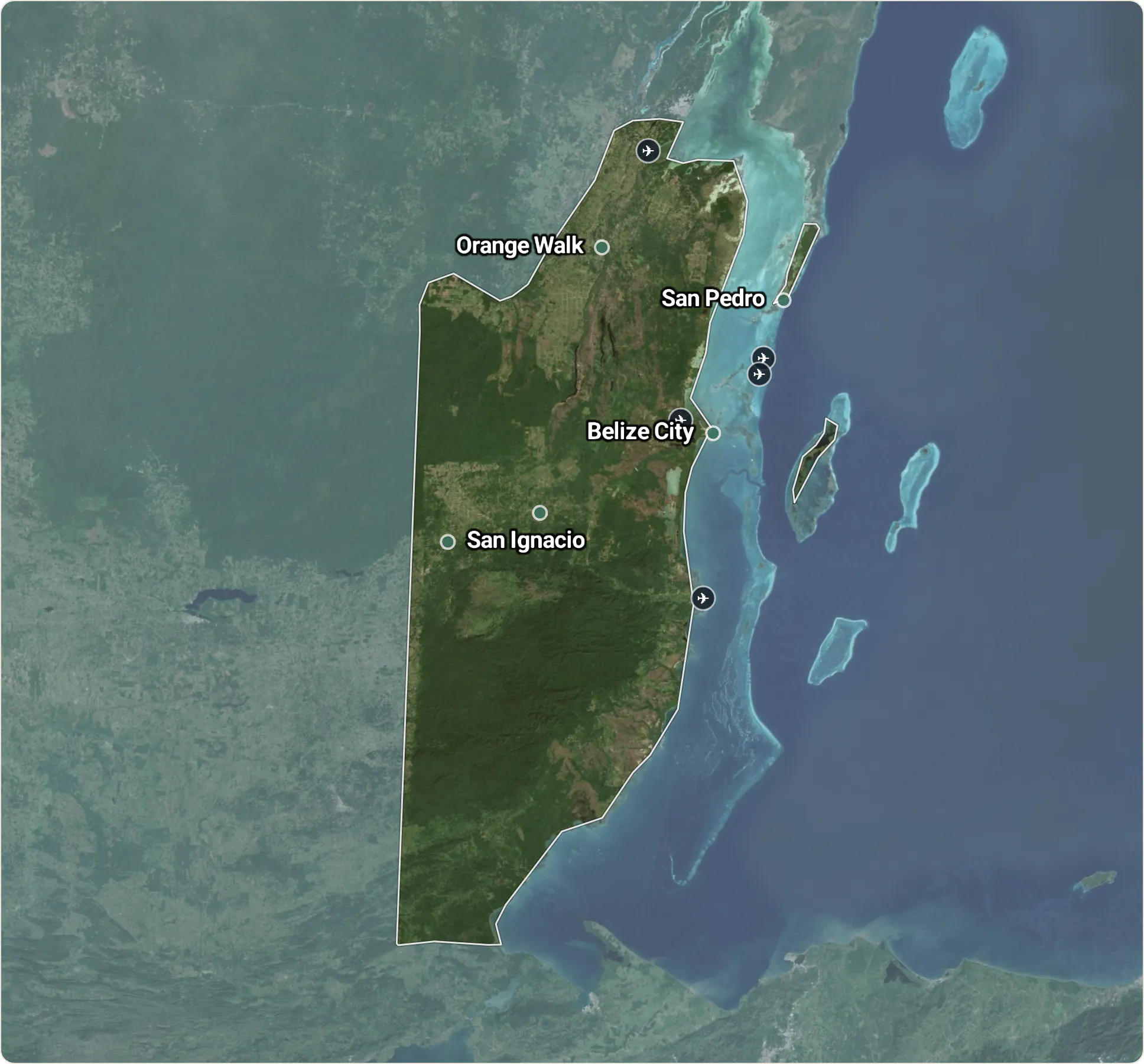 Map of Belize