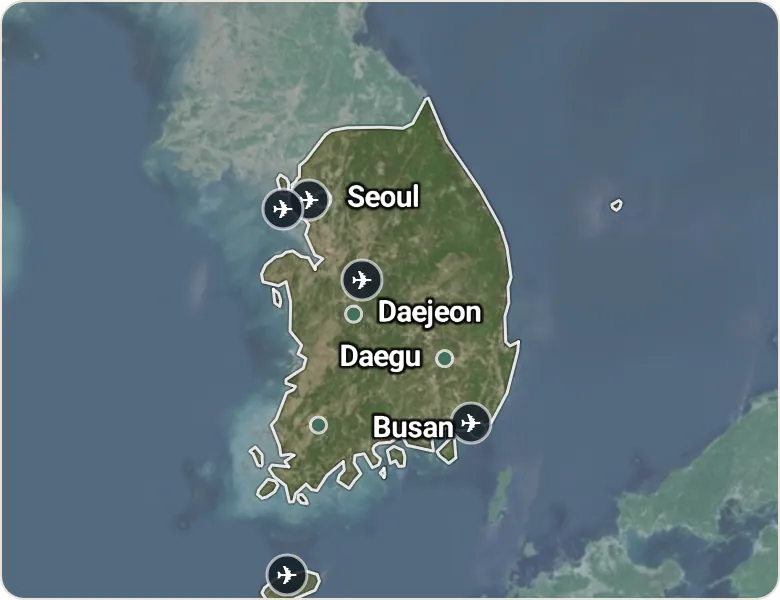 Map of South Korea