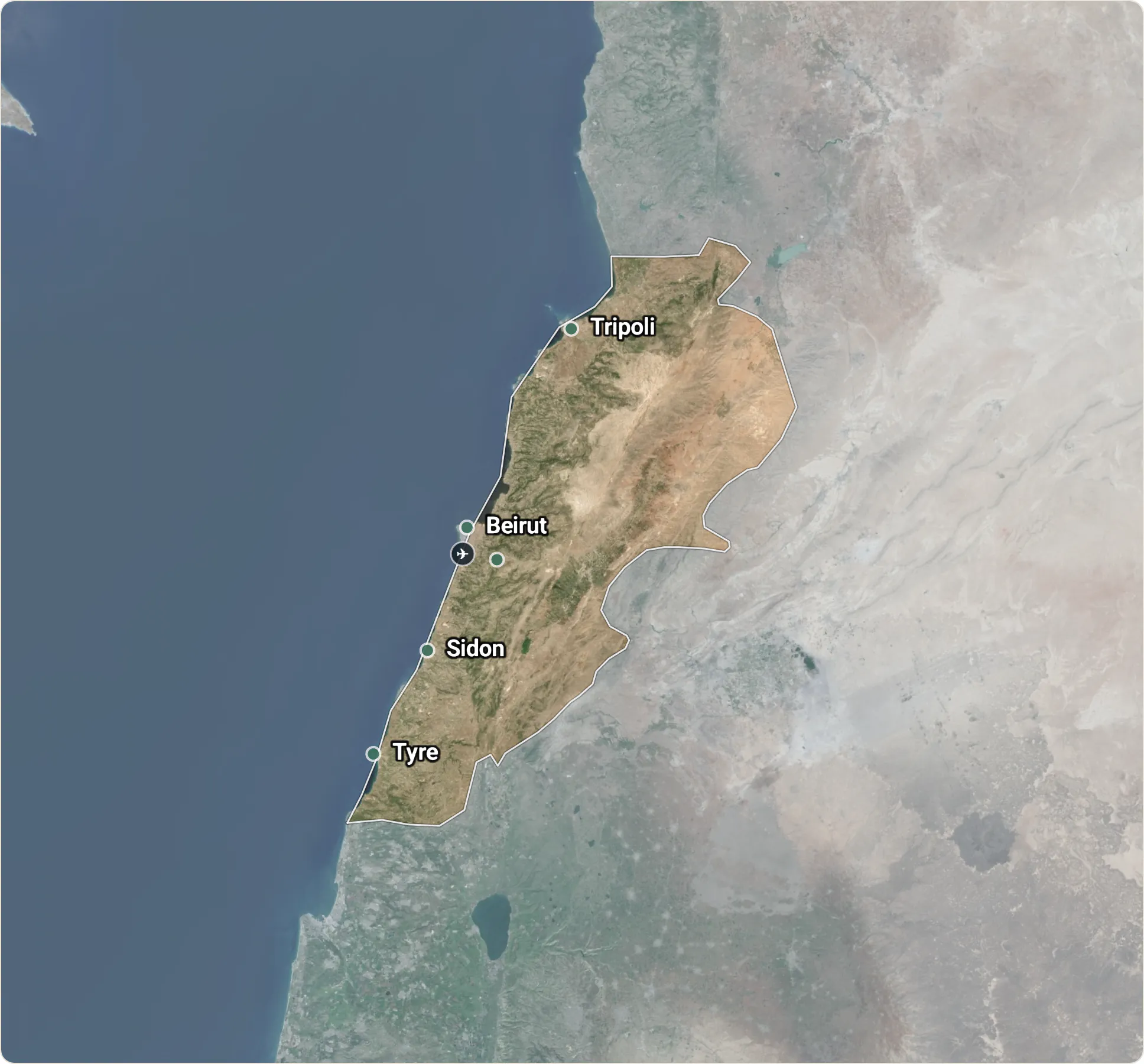 Map of Lebanon
